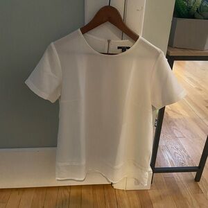 Top Womens Blouse White Textured 8 France Designer NEW NWOT